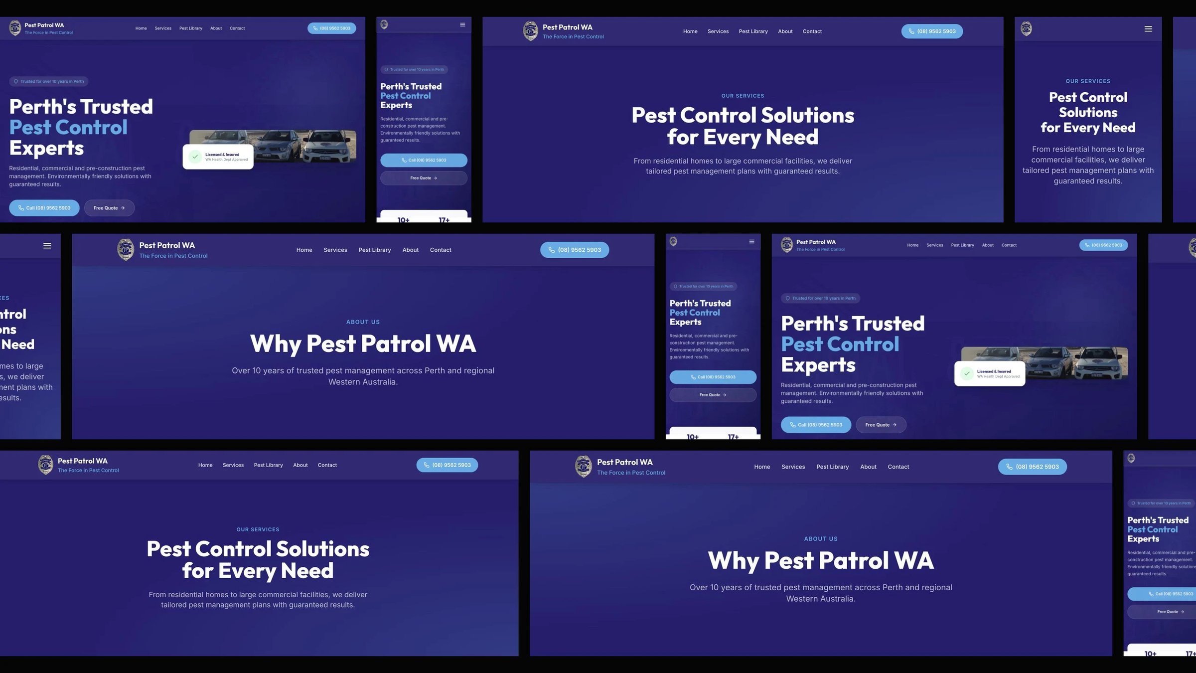 Pest Patrol WA: desktop and mobile website designs