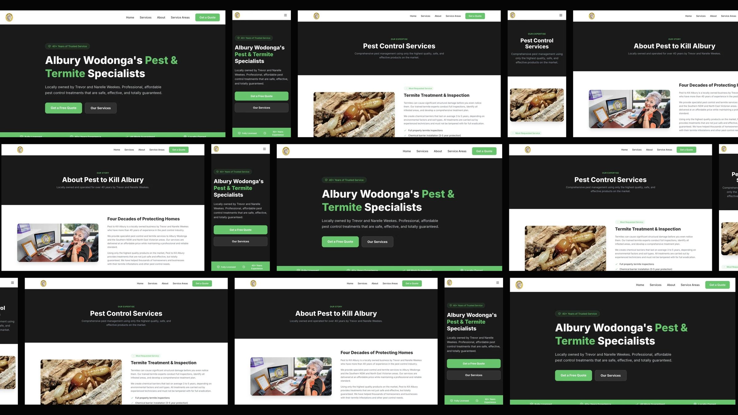 Pest to Kill Albury: desktop and mobile website designs