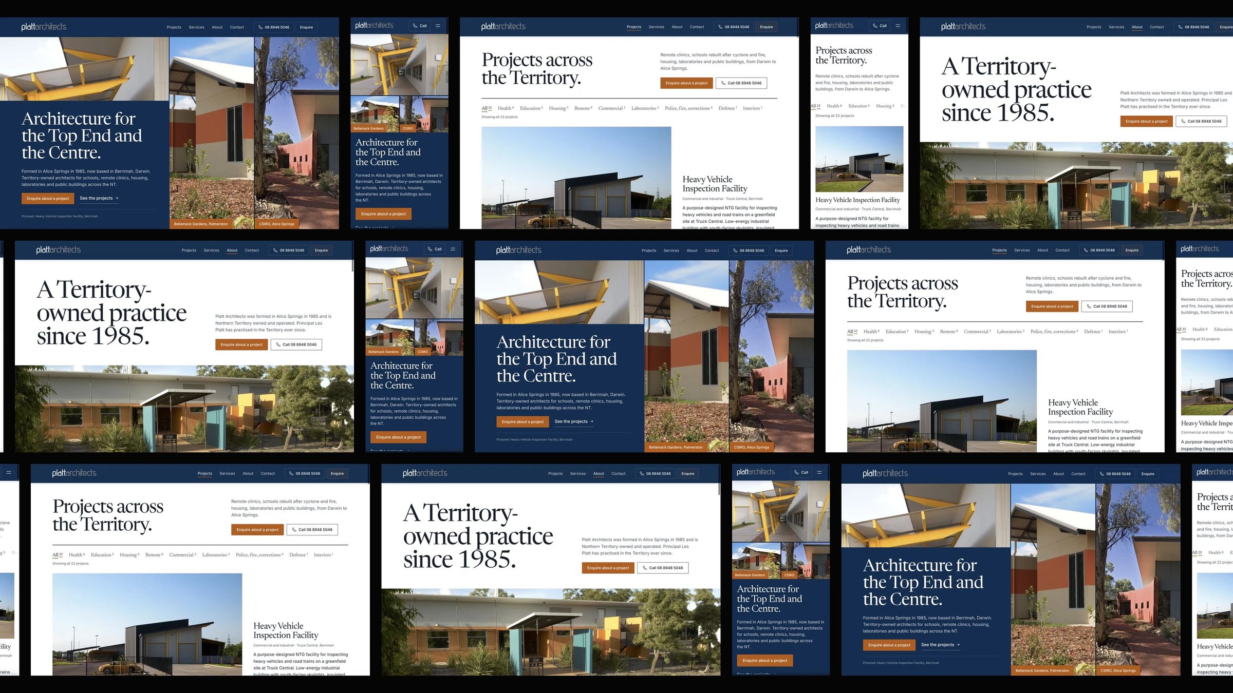 Platt Architects: desktop and mobile website designs