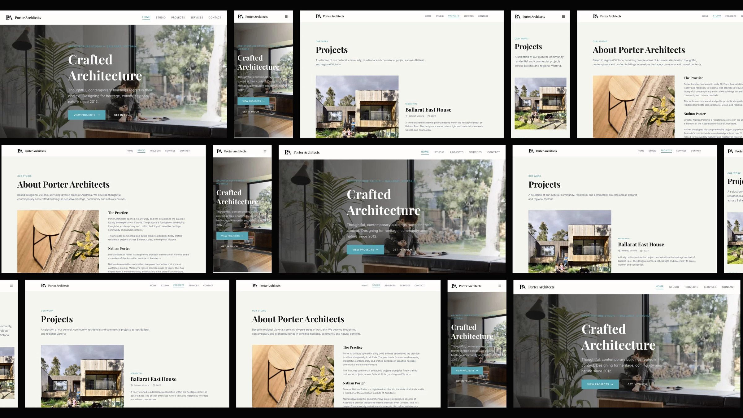 Porter Architects: desktop and mobile website designs