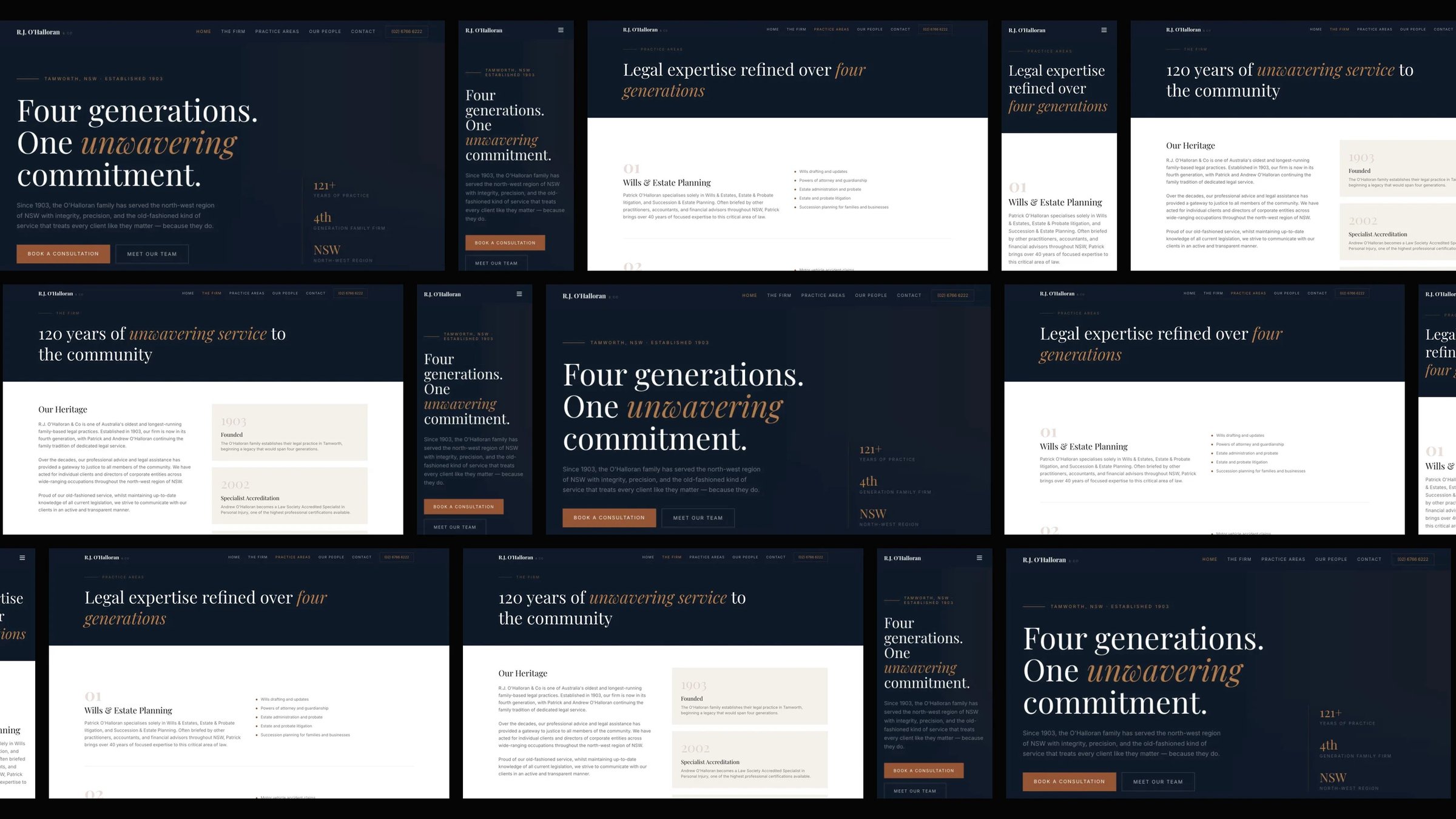 R.J. O'Halloran & Co: desktop and mobile website designs
