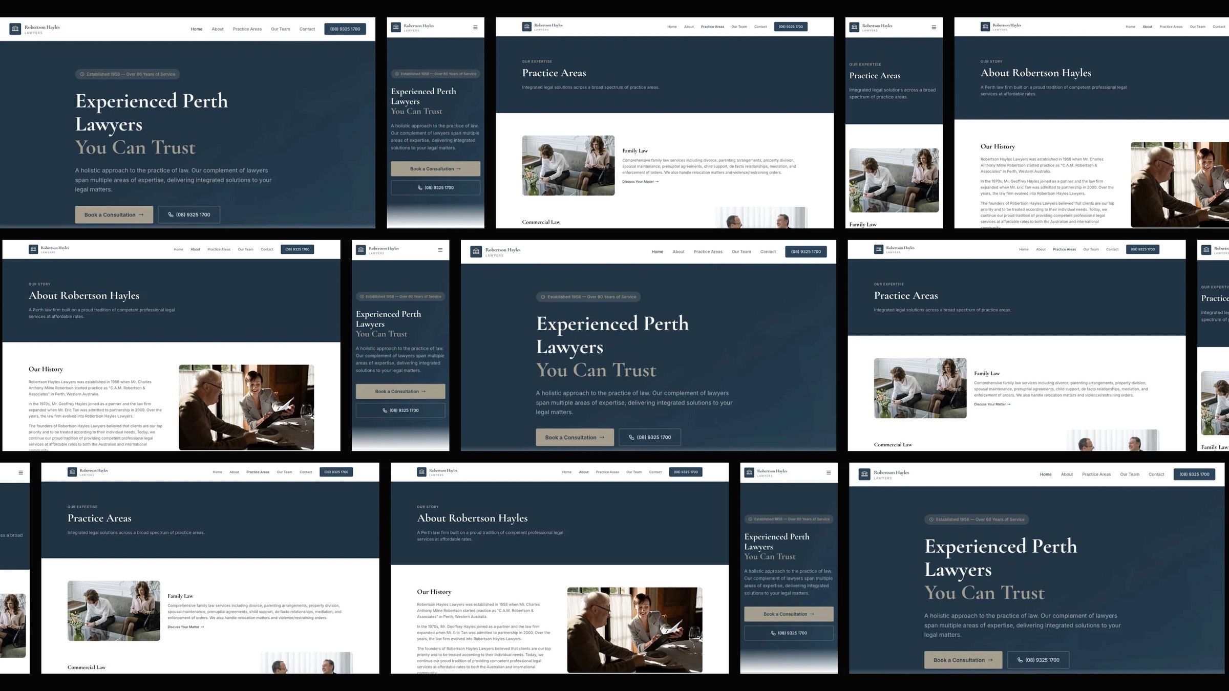 Robertson Hayles Lawyers: desktop and mobile website designs