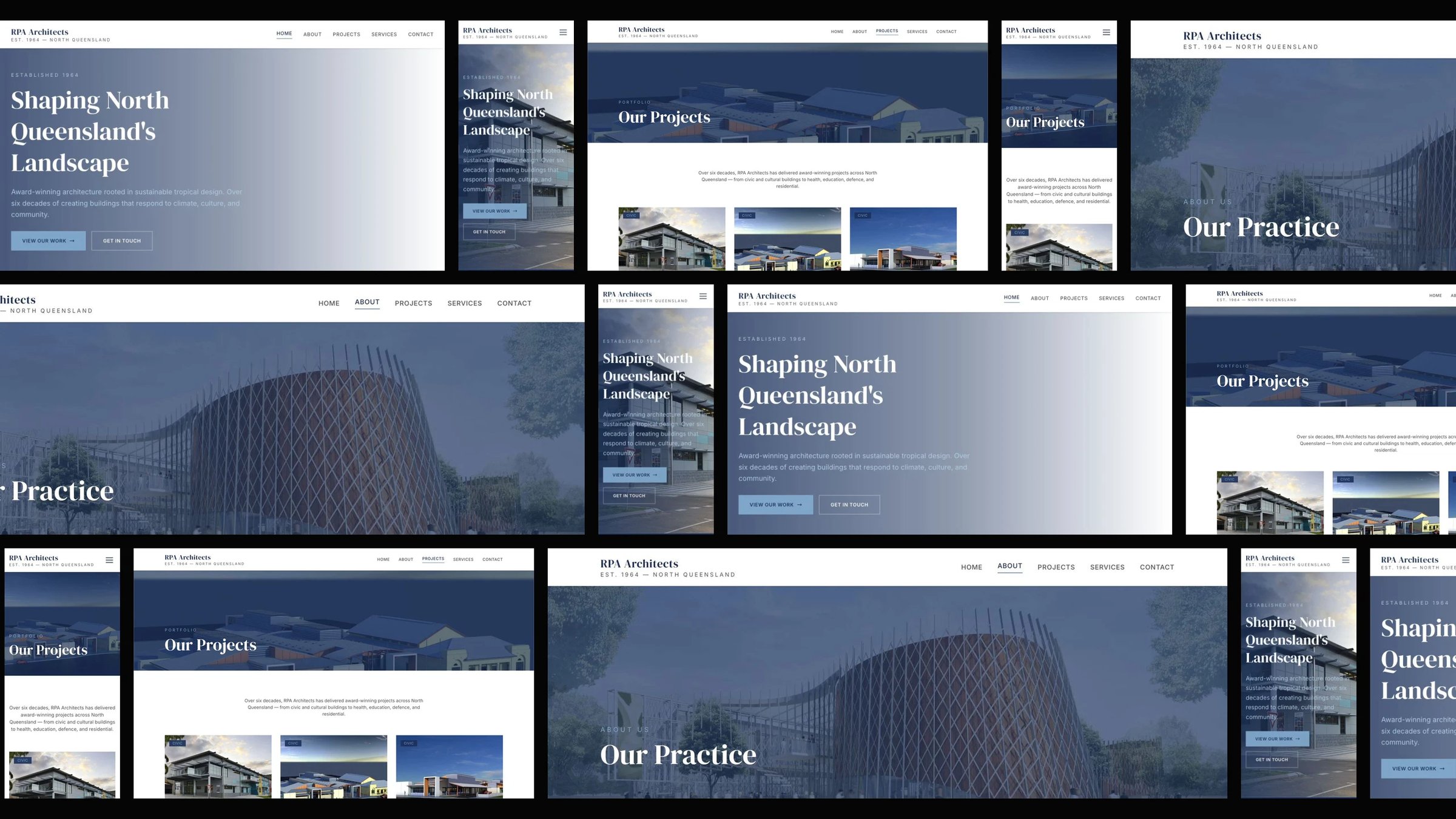 RPA Architects: desktop and mobile website designs