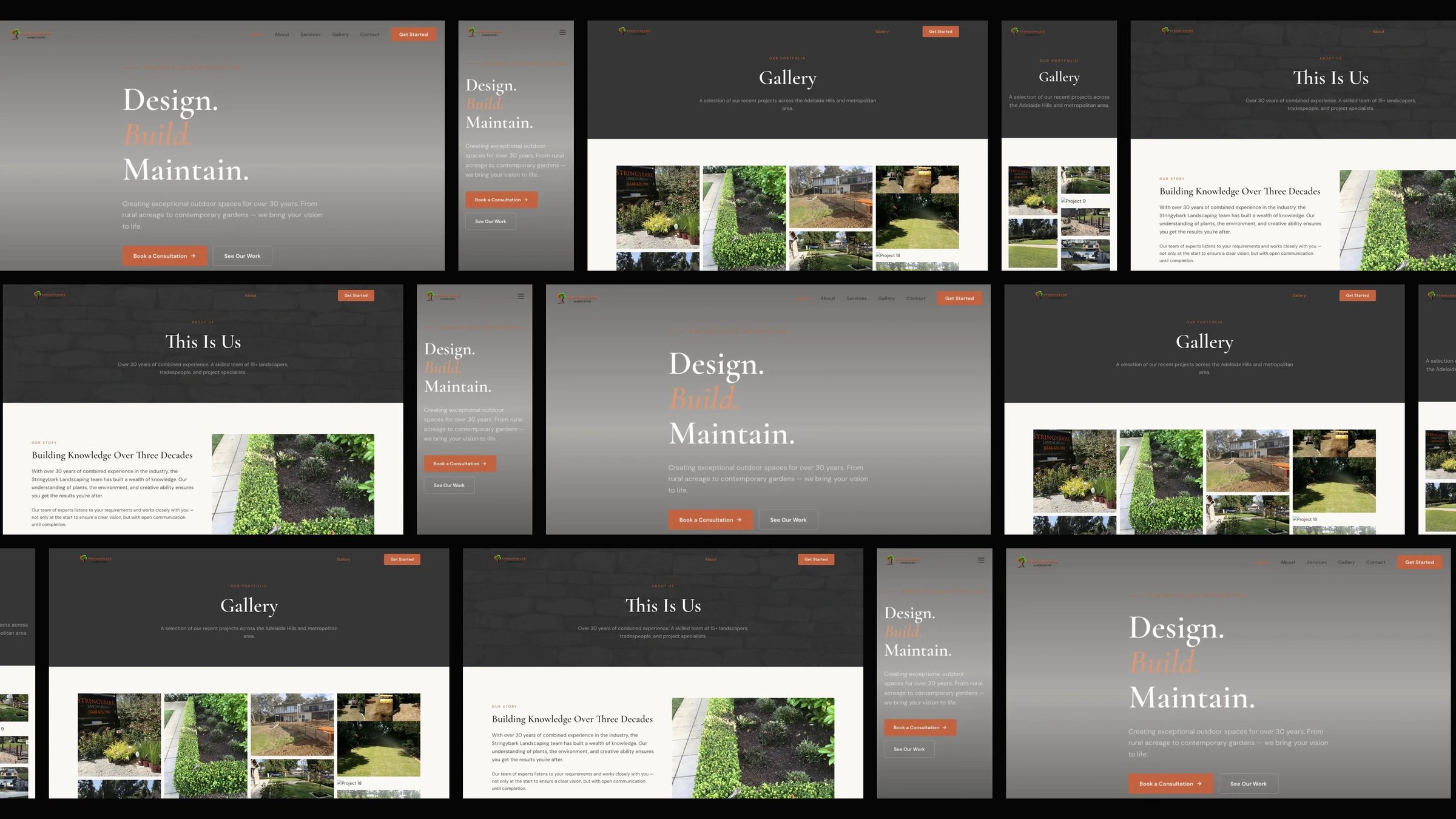 Stringybark Landscaping: desktop and mobile website designs
