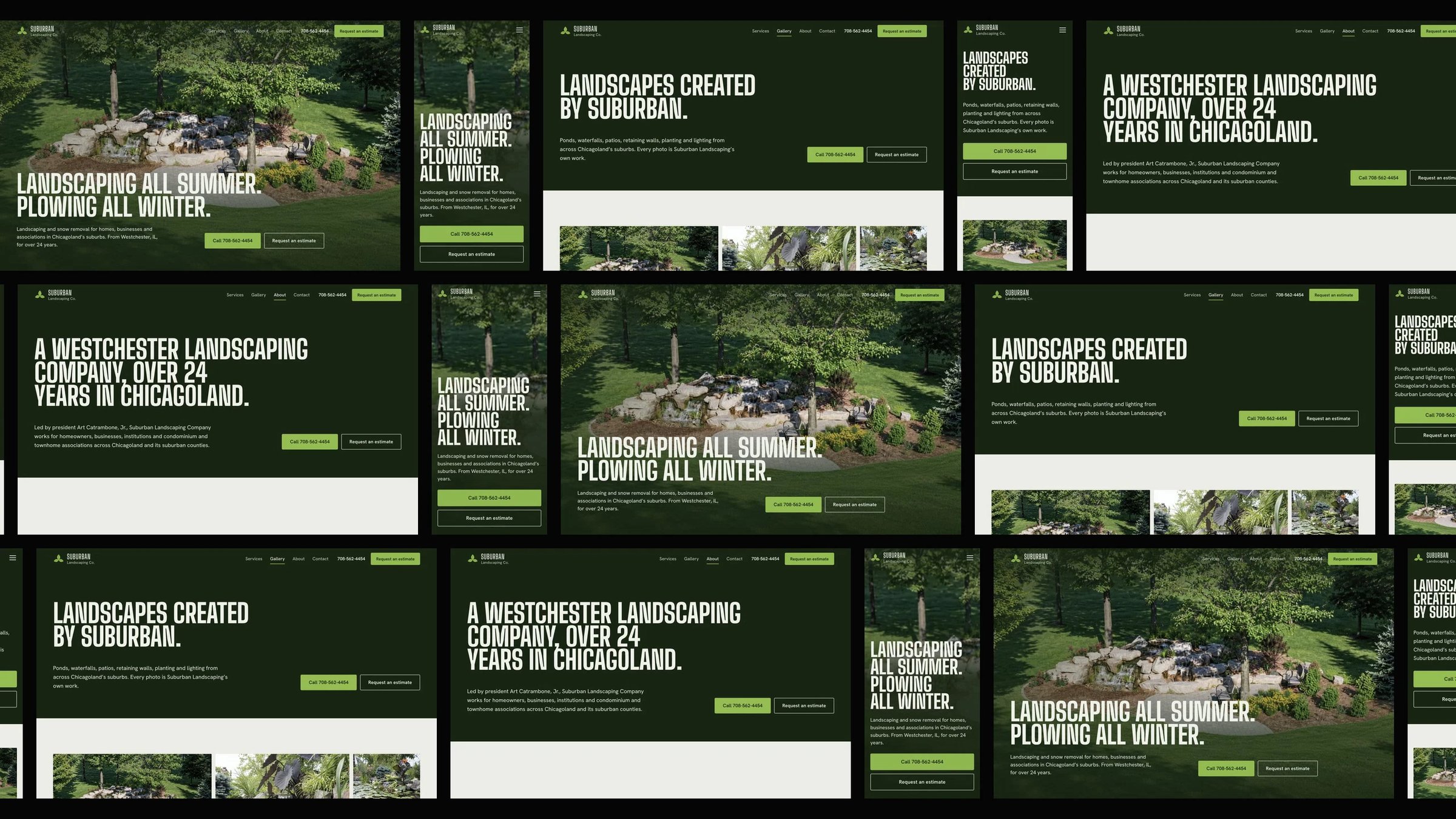 Suburban Landscaping Company: desktop and mobile website designs