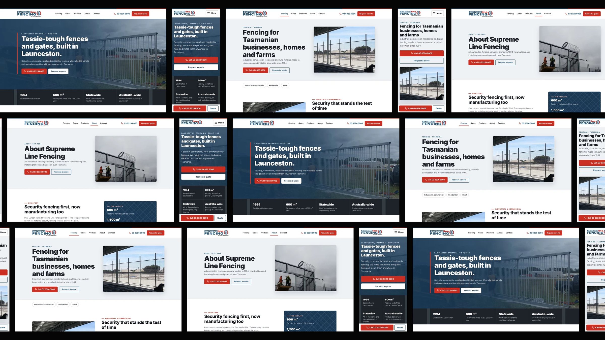 Supreme Line Fencing: desktop and mobile website designs