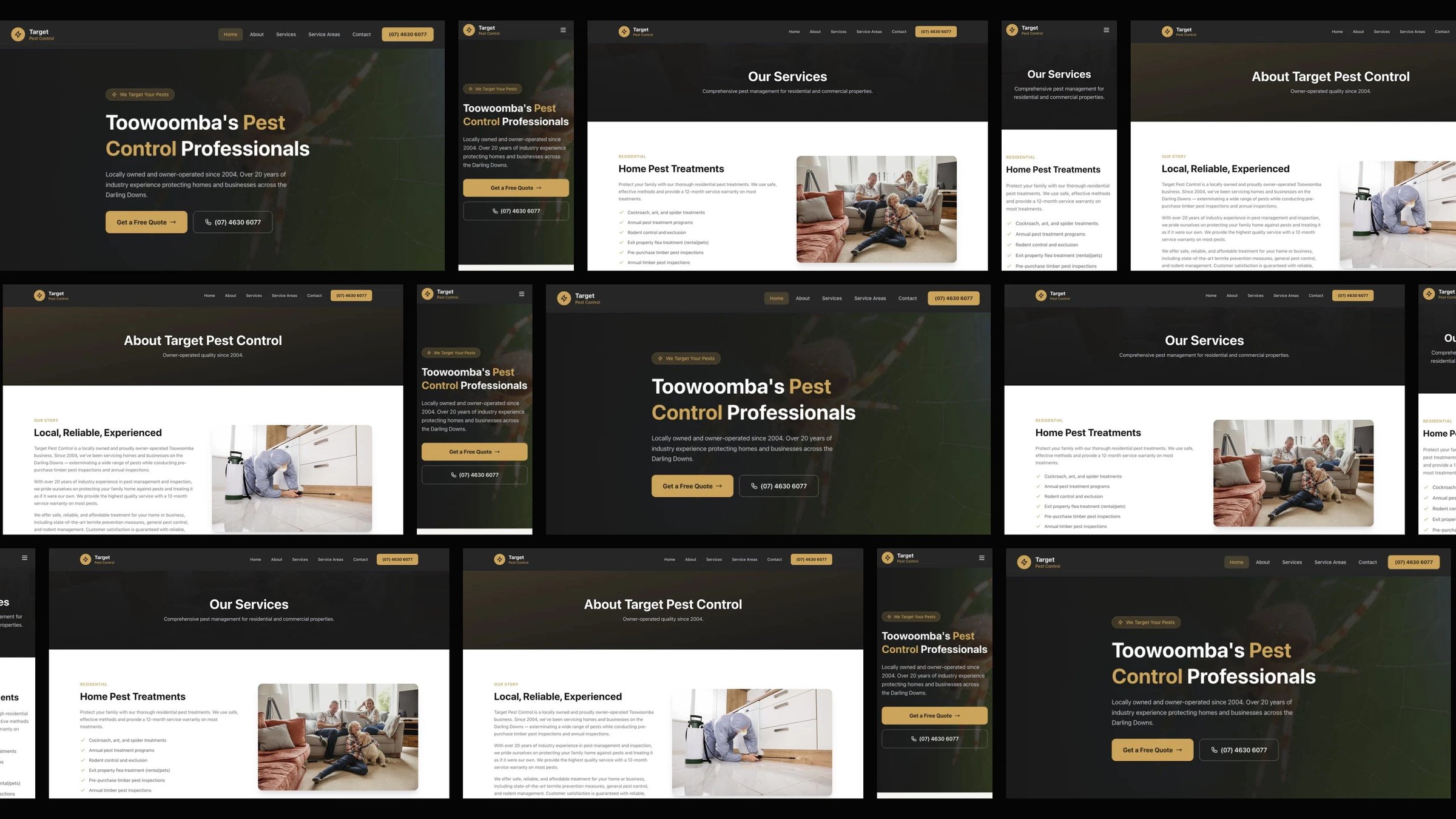 Target Pest Control: desktop and mobile website designs