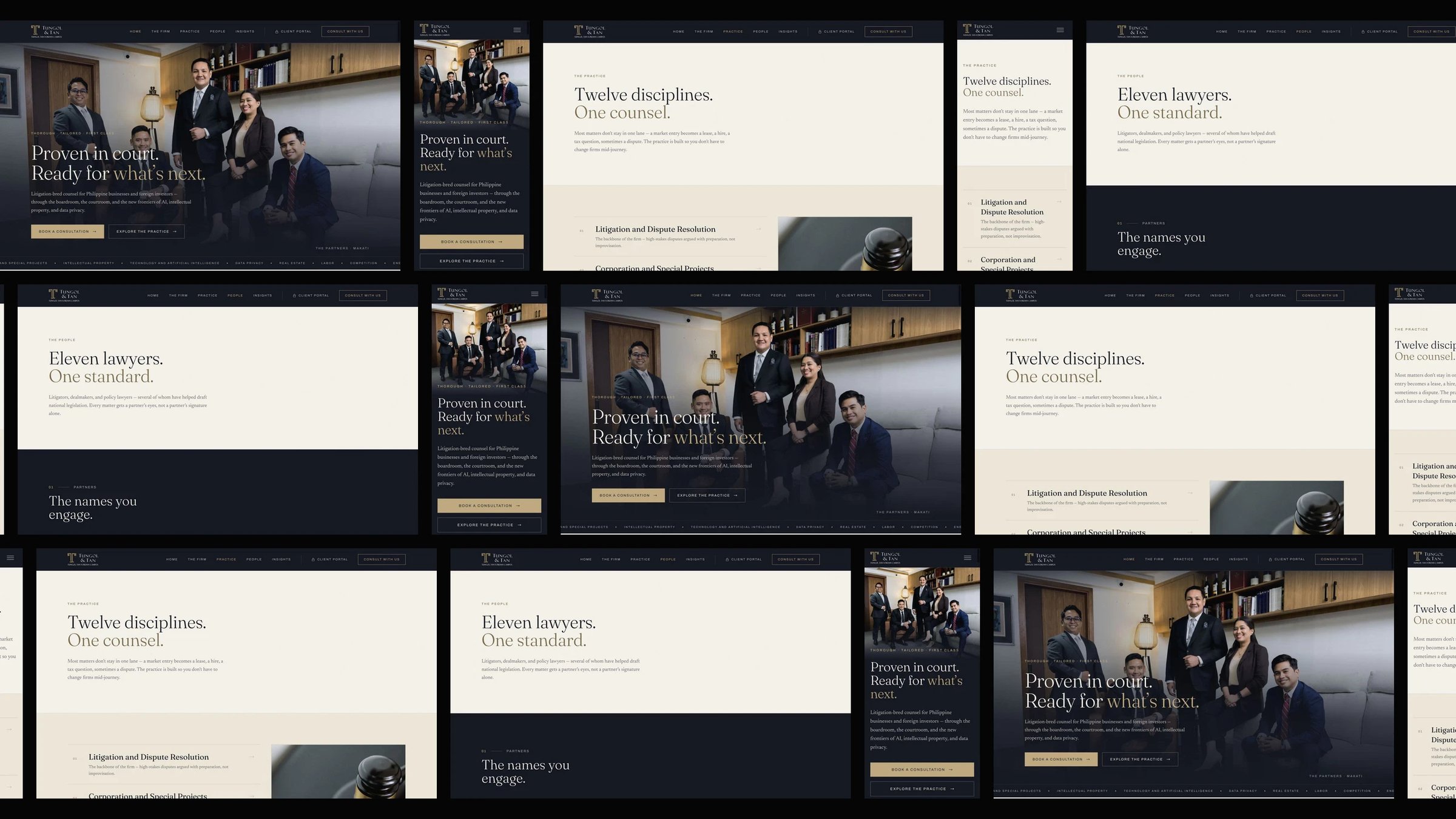 TTFC Law: desktop and mobile website designs