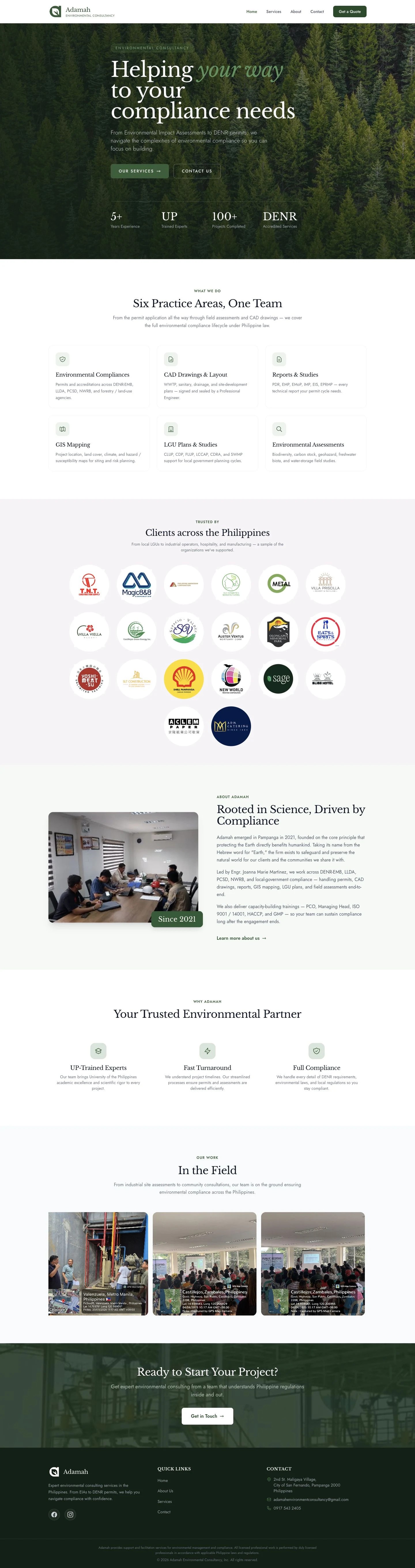 Adamah Environmental Consultancy — website by vendrato