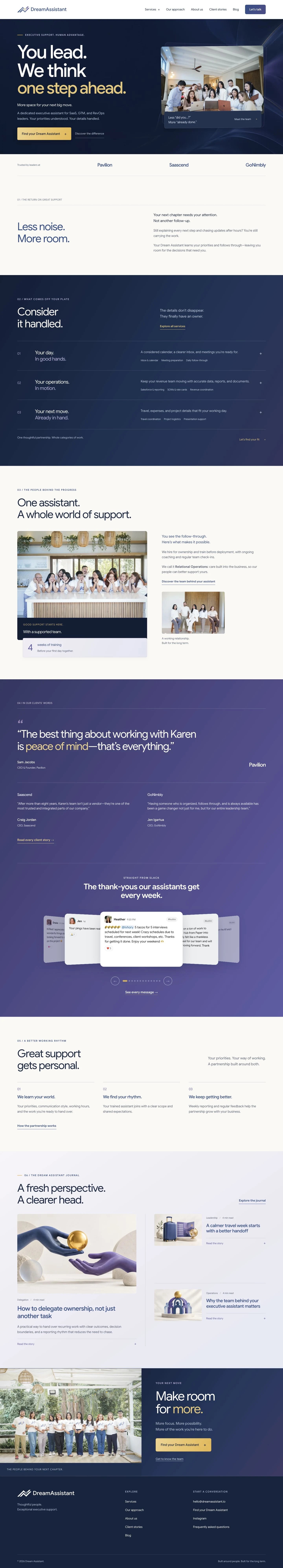 Dream Assistant — website by vendrato