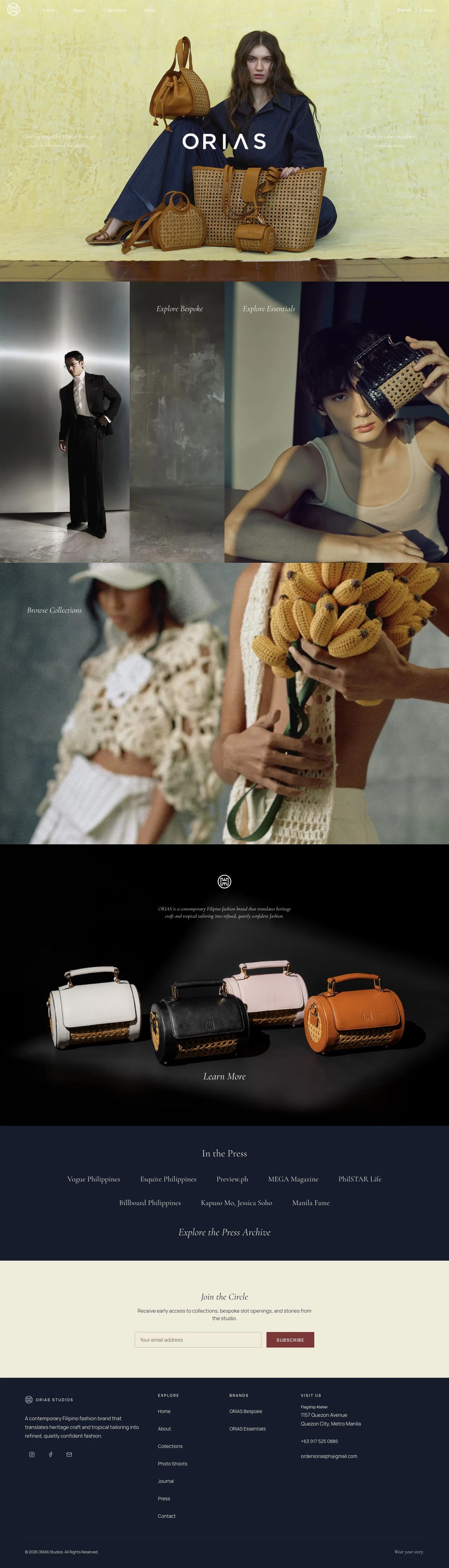 ORIAS — website by vendrato