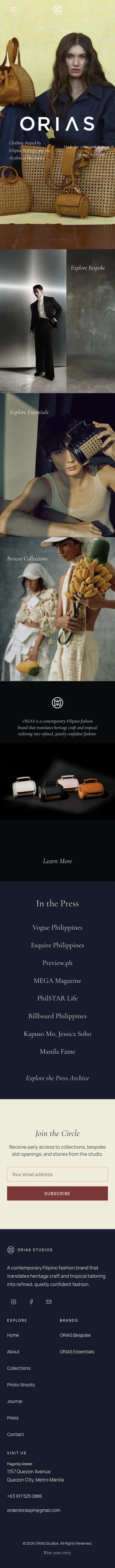 ORIAS website at mobile width