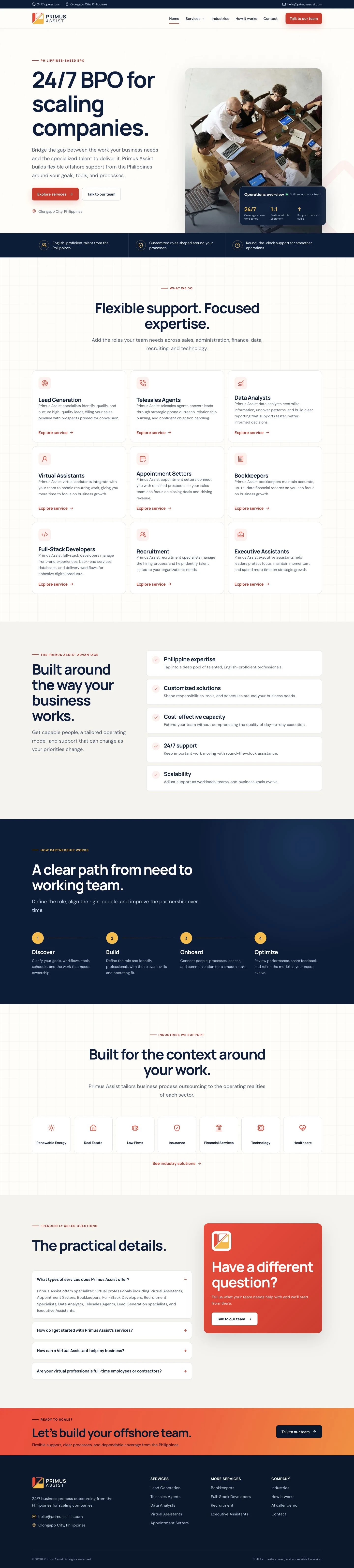 Primus Assist — website preview