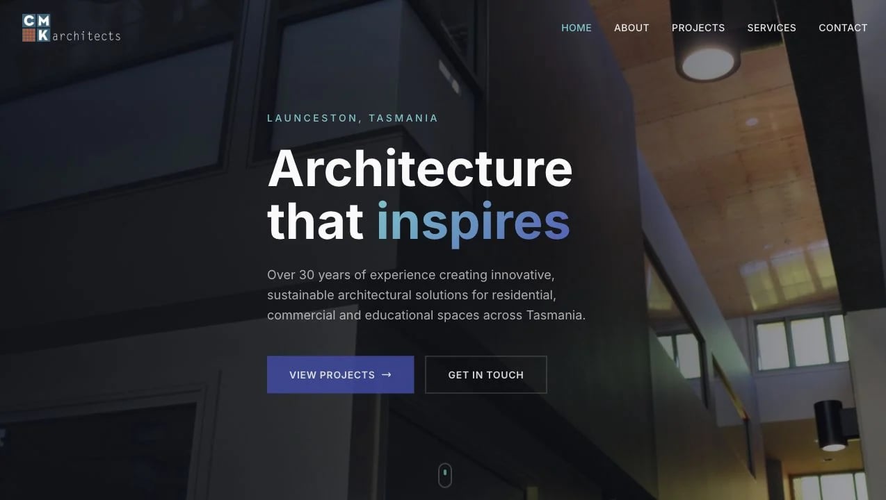 CMK Architects website redesign concept