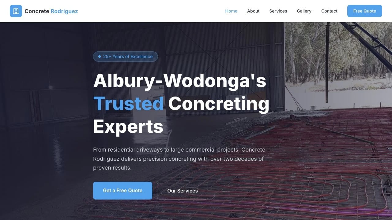 Concrete Rodriguez website redesign concept