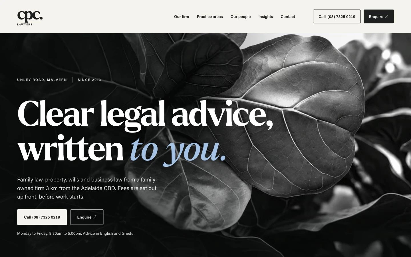 CPC Lawyers website redesign concept