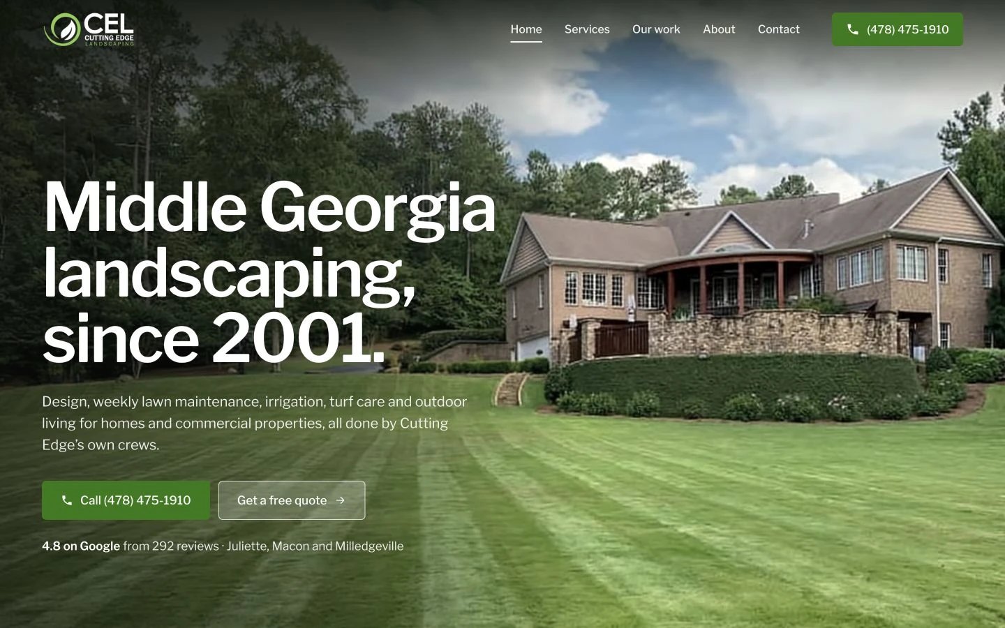 Cutting Edge Landscaping website redesign concept