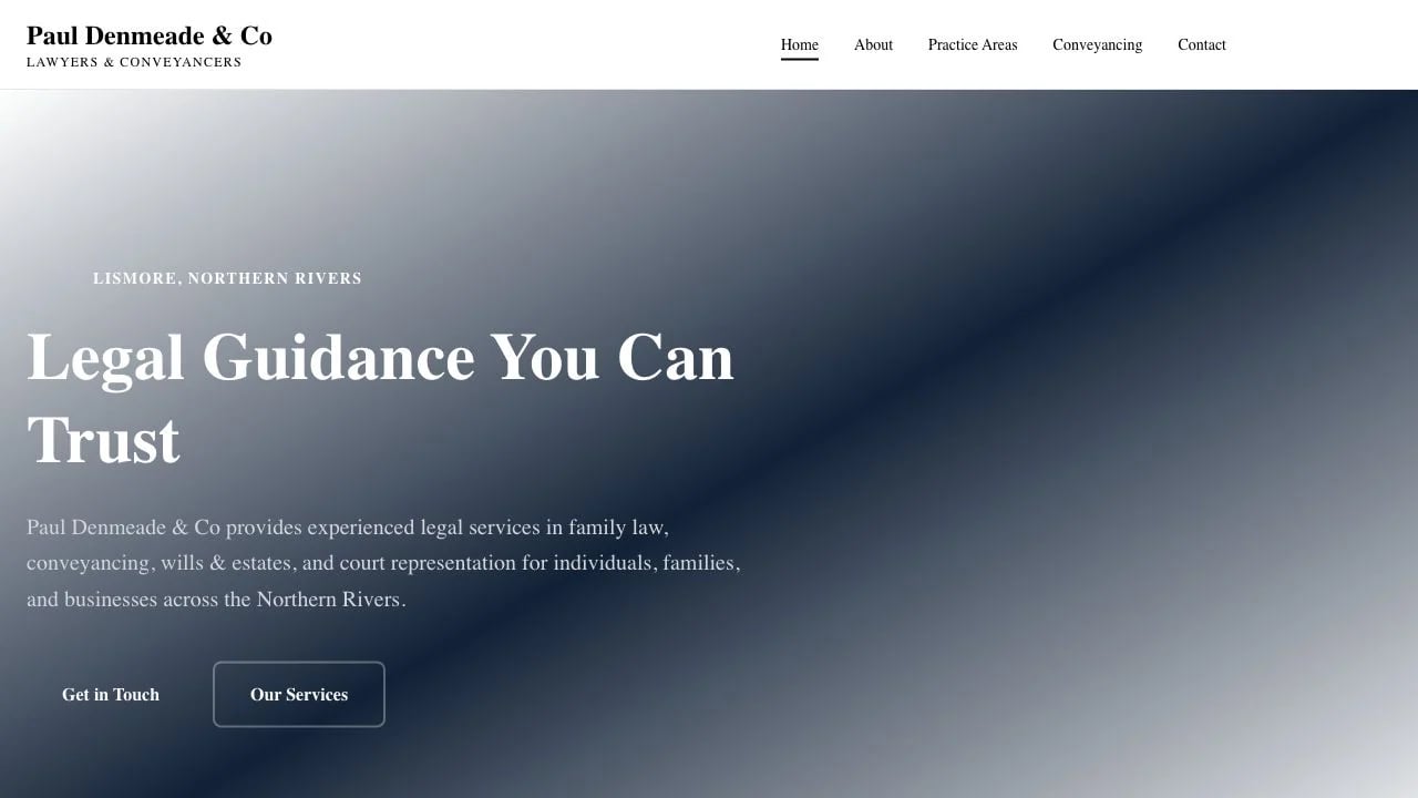 Paul Denmeade & Co website redesign concept