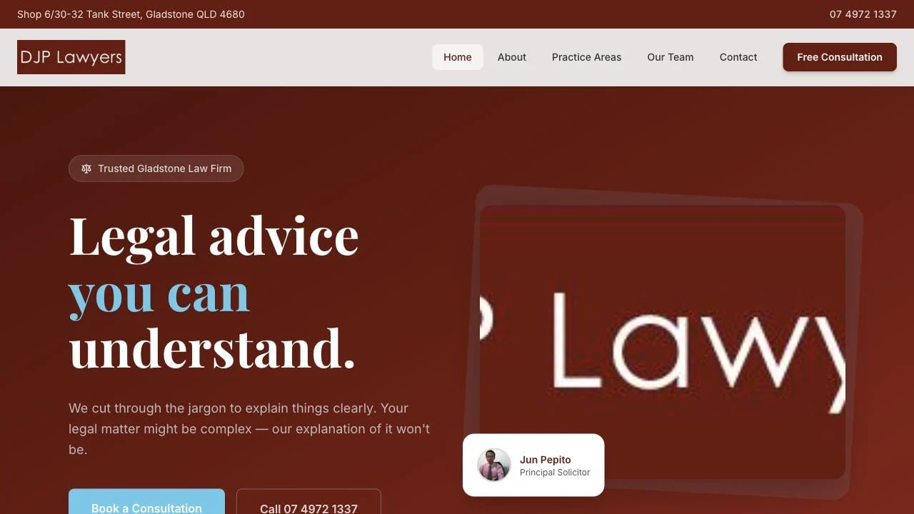 DJP Lawyers website redesign concept