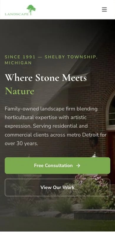 Donato Landscape concept at mobile width