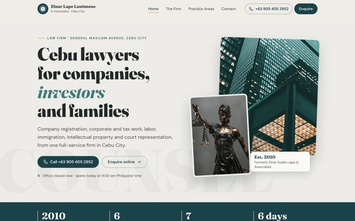 Elnar Lape Lastimoso & Associates website redesign concept