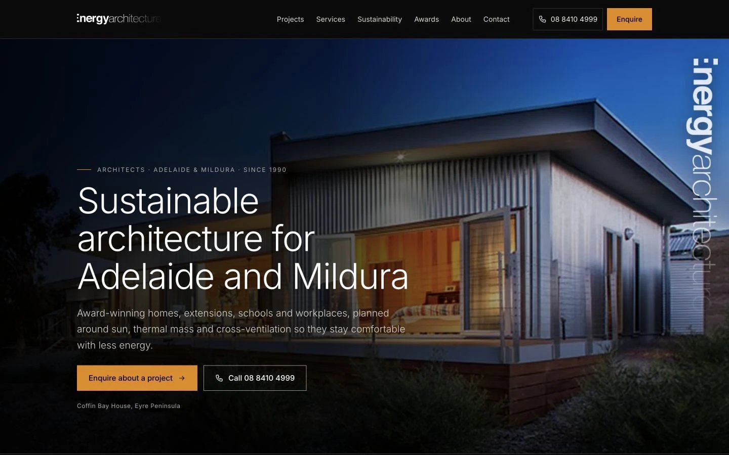 Energy Architecture website redesign concept