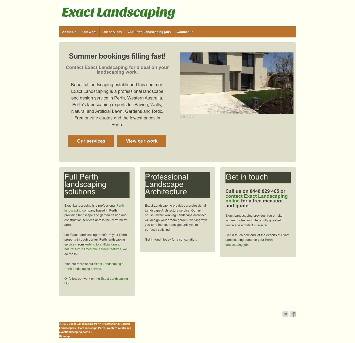 Exact Landscaping — original website