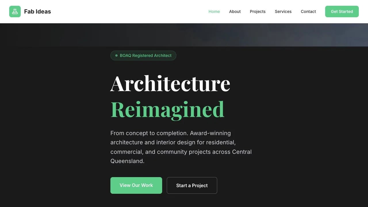 Fab Ideas website redesign concept
