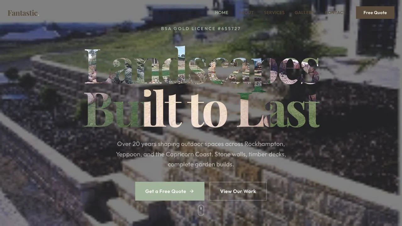 Fantastic Landscaping website redesign concept