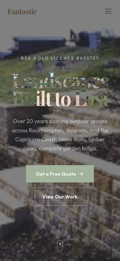 Fantastic Landscaping concept at mobile width