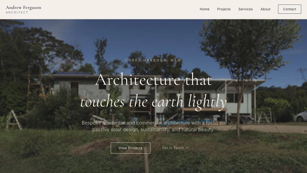 Andrew Ferguson Architect website redesign concept