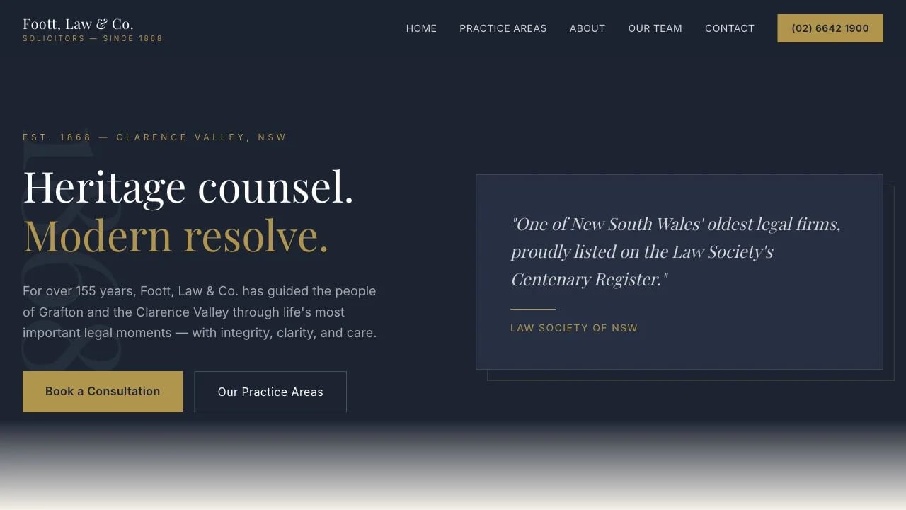 Foott, Law & Co. website redesign concept