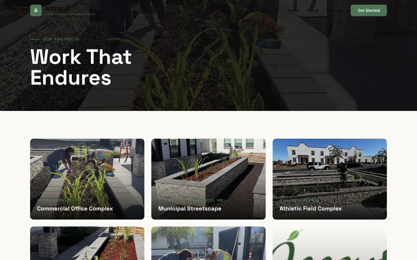 Accent Landscape Contractors: Projects desktop layout
