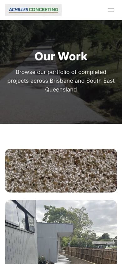 Achilles Concreting: Gallery mobile layout