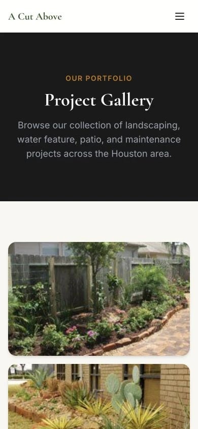 A Cut Above Lawn Service & Landscaping: Gallery mobile layout