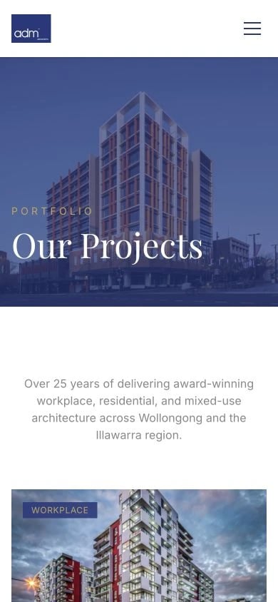 ADM Architects: Projects mobile layout