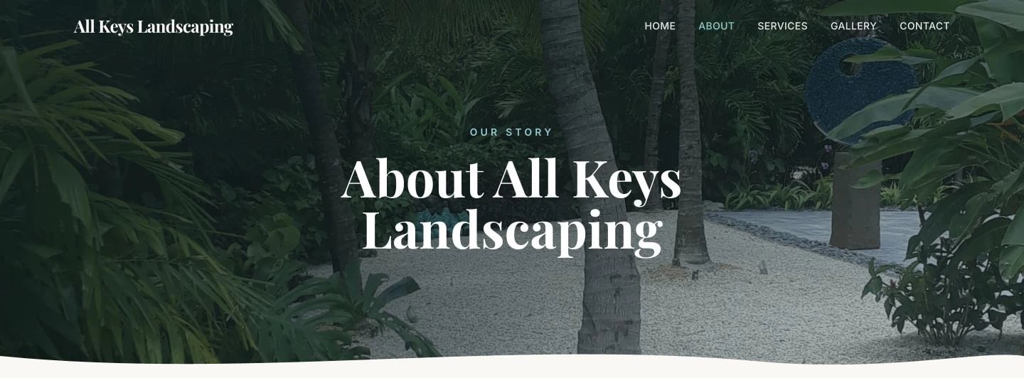 All Keys Landscaping: About design, showing “About All Keys Landscaping”