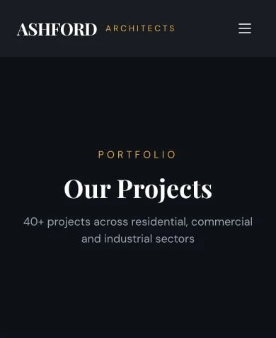Ashford Architects: Projects mobile layout