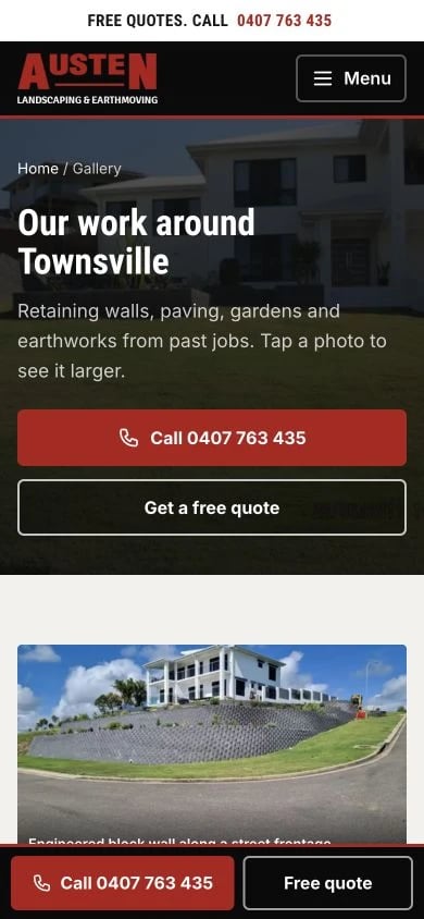 Austen Landscaping & Earthmoving: Gallery mobile layout