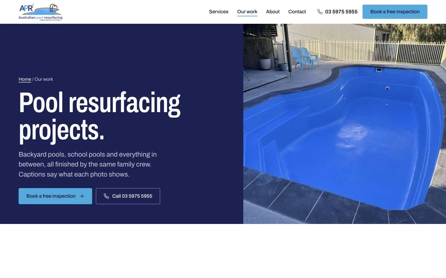 Australian Pool Resurfacing: Gallery desktop layout