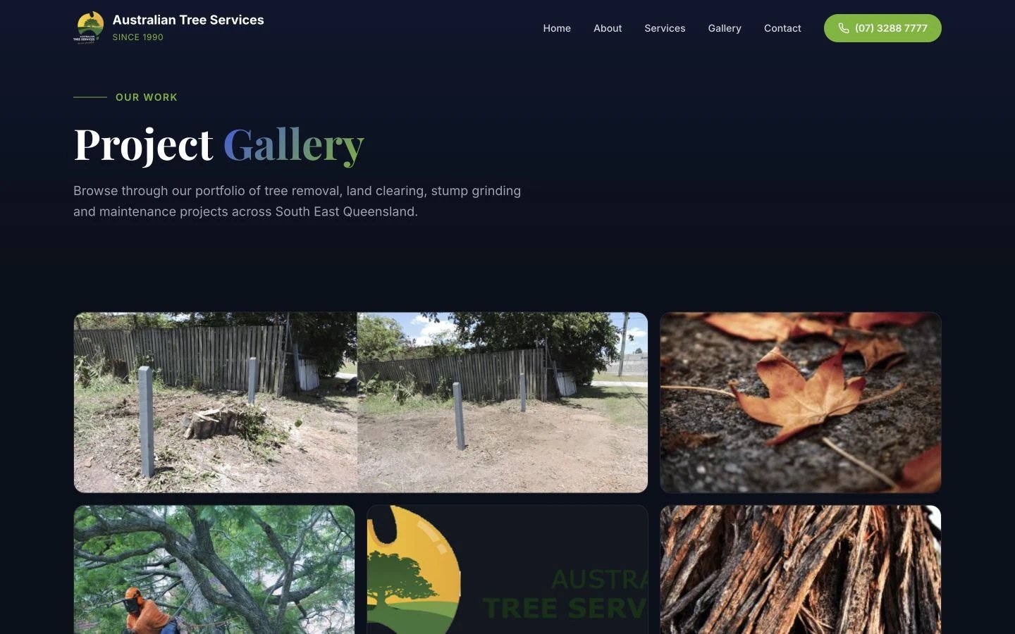 Australian Tree Services: Gallery desktop layout