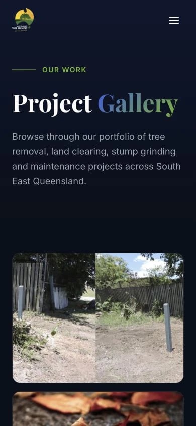 Australian Tree Services: Gallery mobile layout