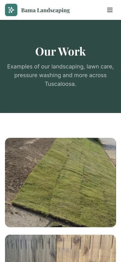 Bama Landscaping: Gallery mobile layout