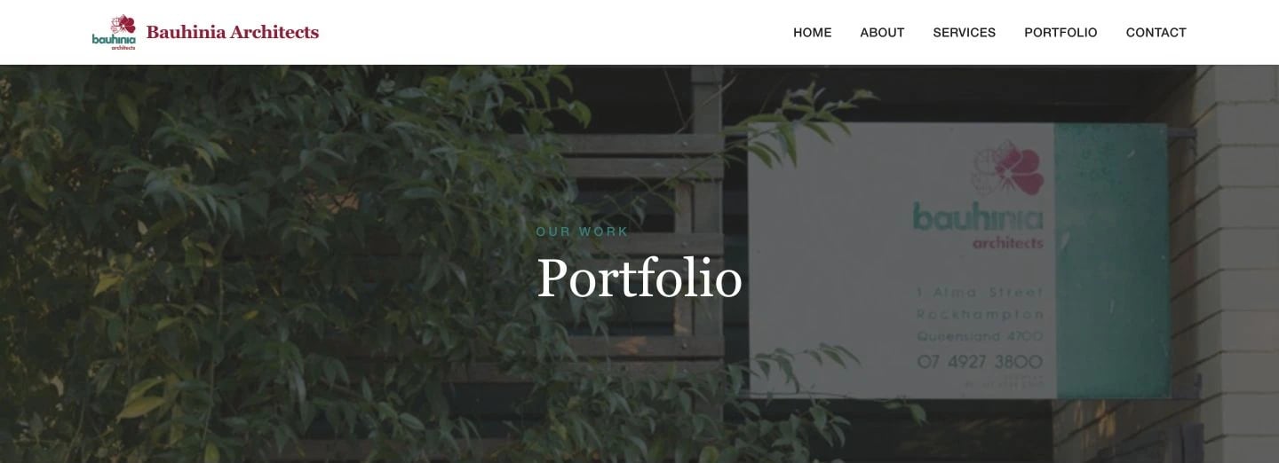 Bauhinia Architects: Portfolio desktop layout