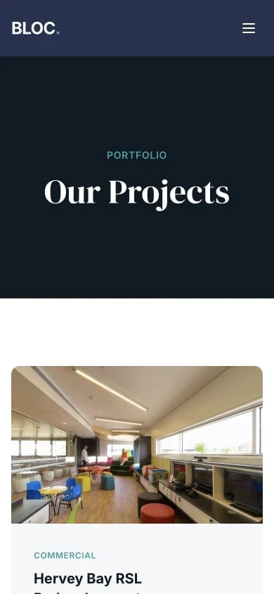 BLOC Design: Projects mobile layout