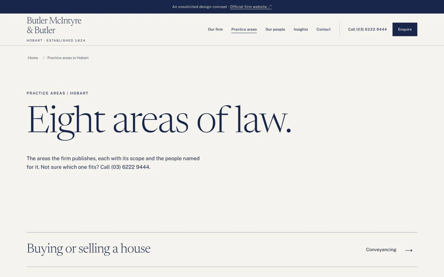 Butler McIntyre & Butler: Matters desktop layout