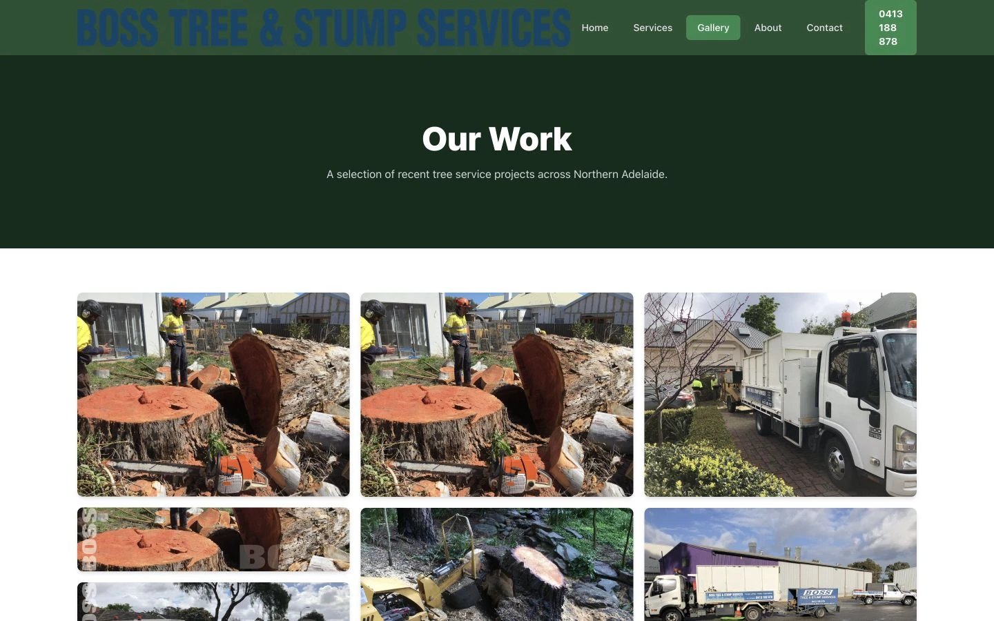 BOSS Tree & Stump Service: Gallery desktop layout