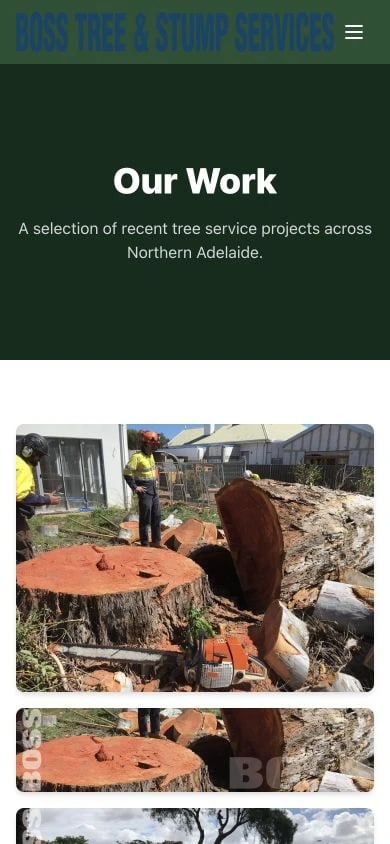 BOSS Tree & Stump Service: Gallery mobile layout