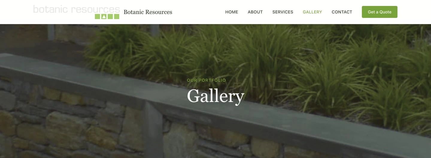 Botanic Resources: Gallery desktop layout
