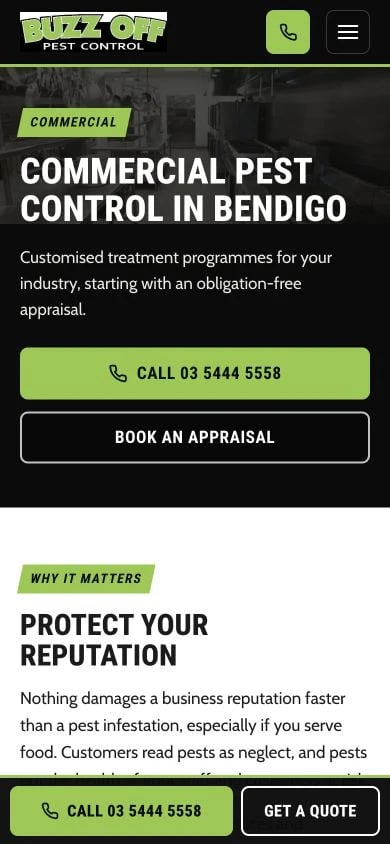 Buzz Off Pty Ltd: Commercial mobile layout